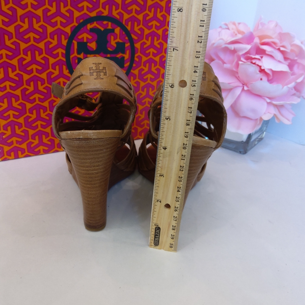 Tory Burch Tan Wedge Sandals - Picture 8 of 11